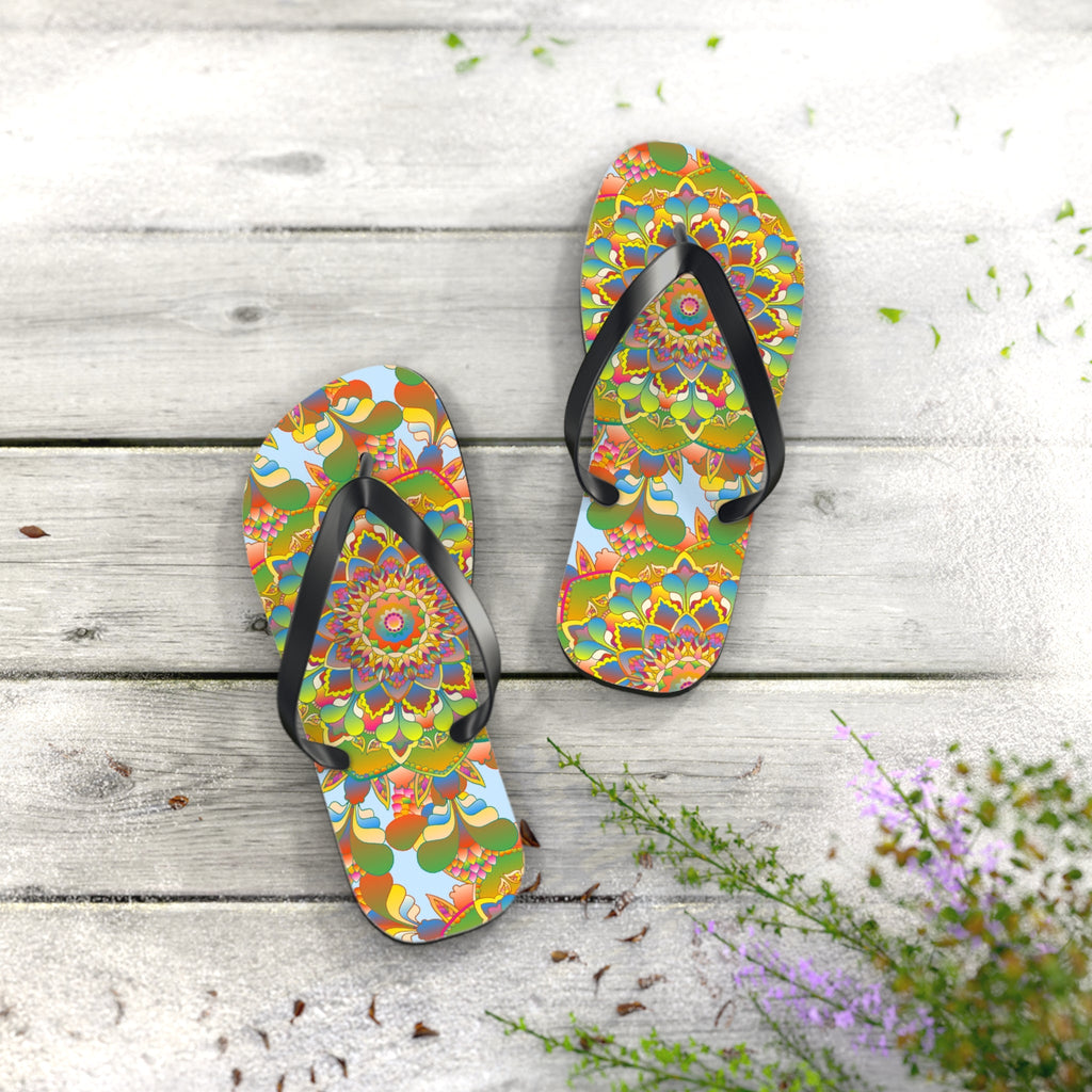 Vibrant Mandala Flip Flops - Colorful & Stylish Shoes - Blululi