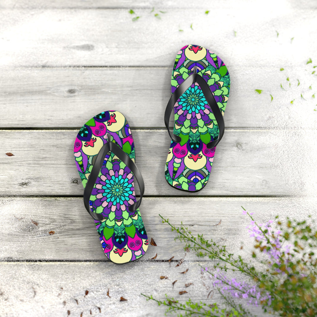 Vibrant Mandala Flip Flops - Colorful & Stylish Shoes - Blululi