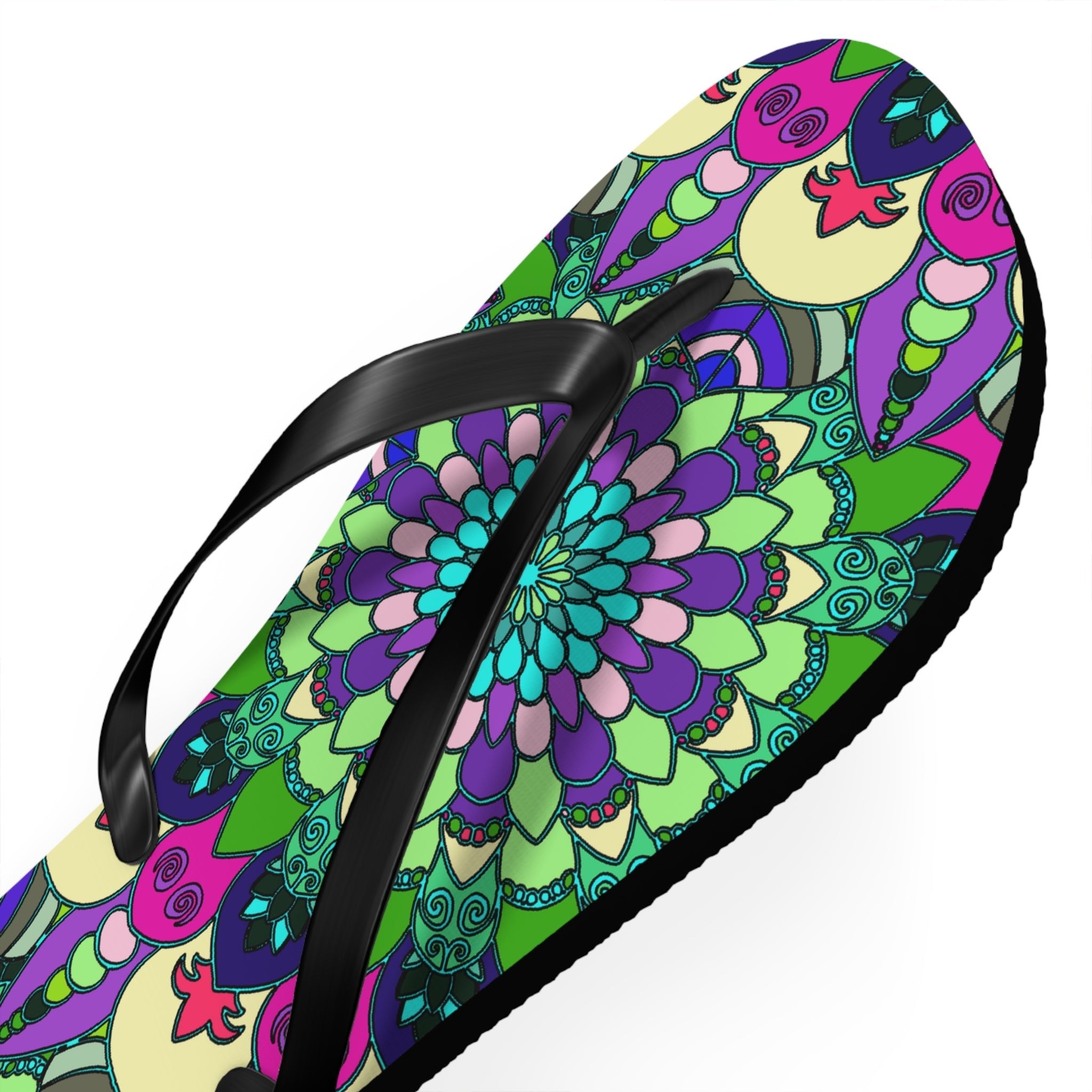 Vibrant Mandala Flip Flops - Colorful & Stylish Shoes - Blululi