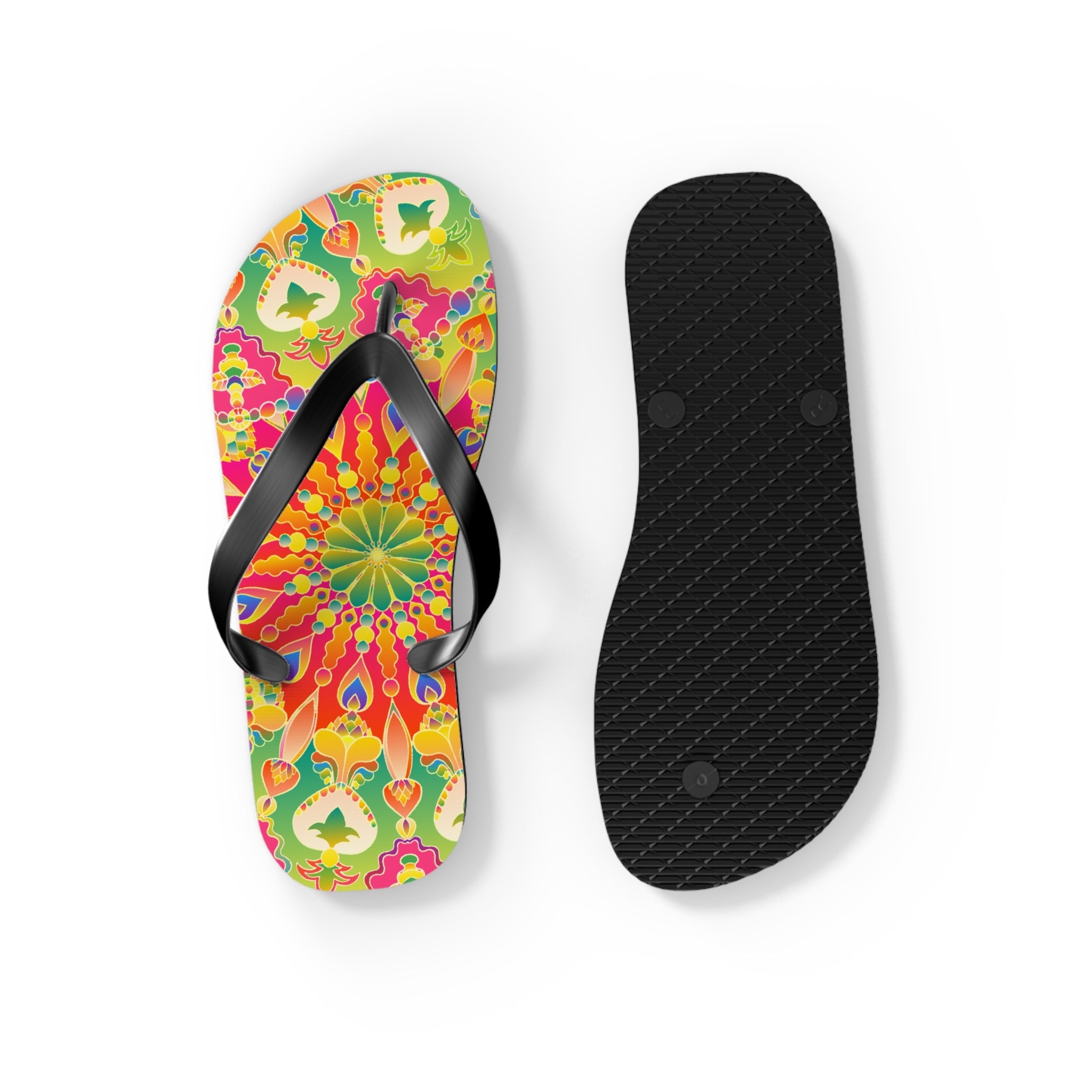 Vibrant Mandala Flip Flops - Colorful & Stylish Shoes - Blululi