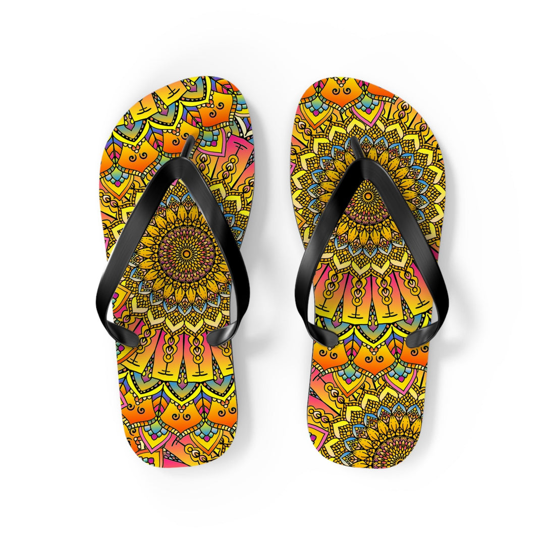 Vibrant Mandala Flip Flops - Colorful & Stylish Shoes - Blululi