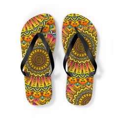 Vibrant Mandala Flip Flops - Colorful & Stylish Shoes - Blululi