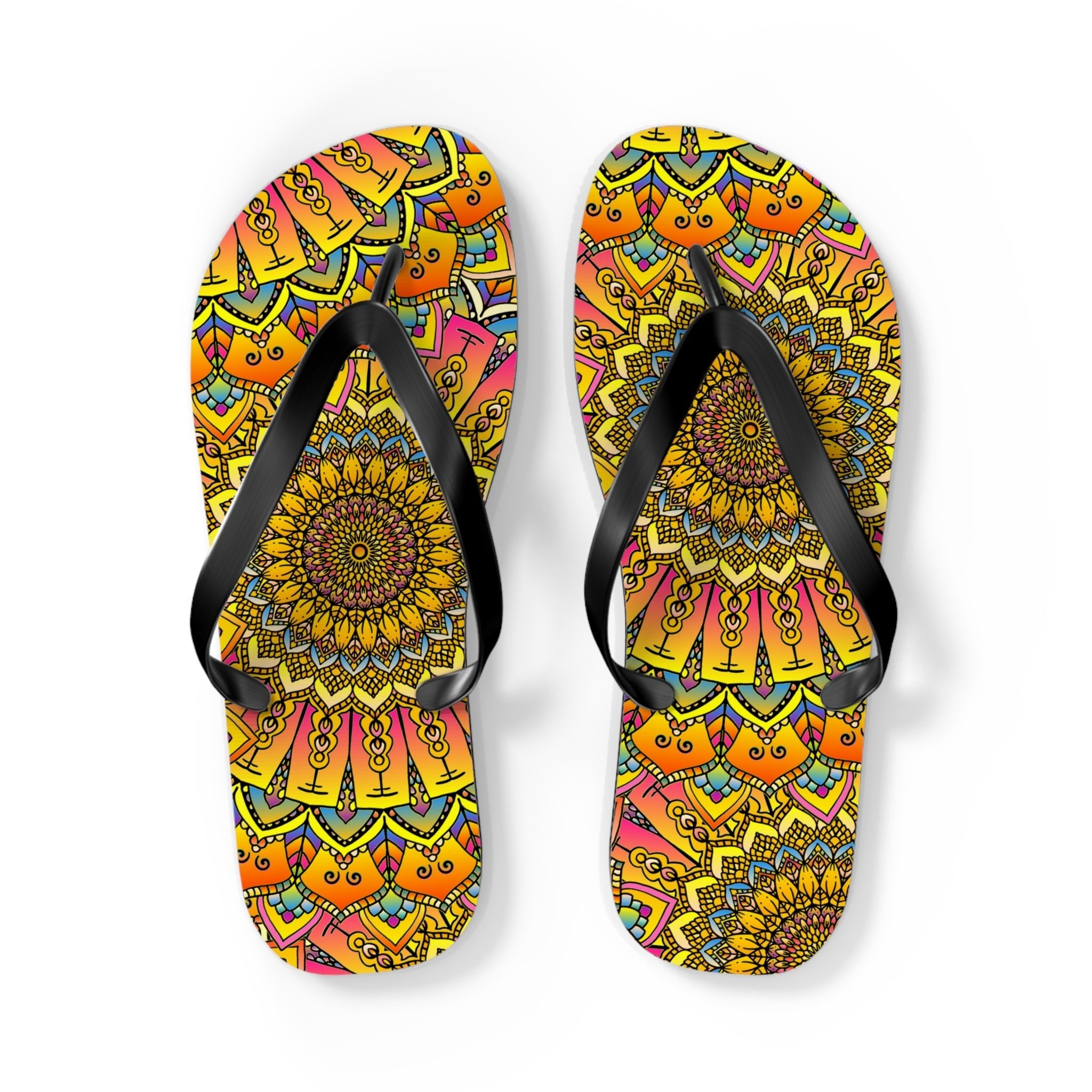 Vibrant Mandala Flip Flops - Colorful & Stylish Shoes - Blululi