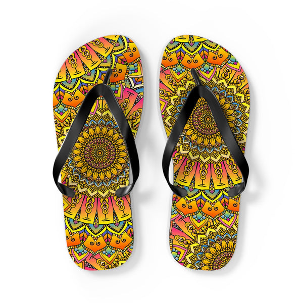 Vibrant Mandala Flip Flops - Colorful & Stylish Shoes - Blululi