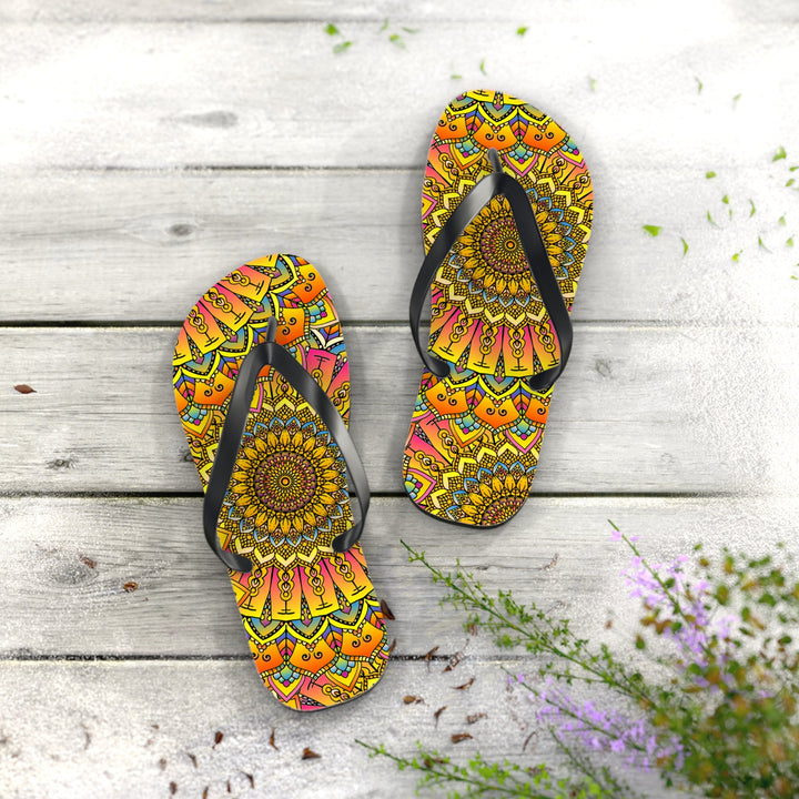 Vibrant Mandala Flip Flops - Colorful & Stylish Shoes - Blululi