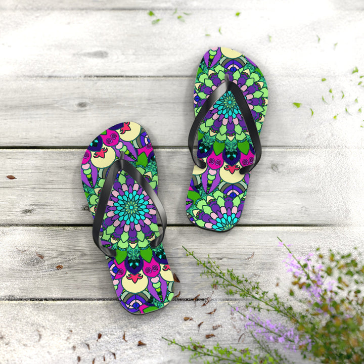 Vibrant Mandala Flip Flops - Colorful & Stylish Shoes - Blululi