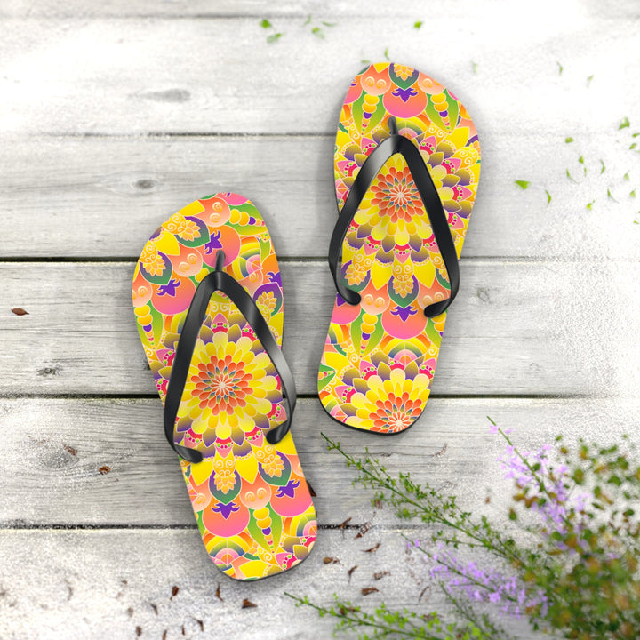 Vibrant Mandala Flip Flops - Colorful & Stylish Shoes - Blululi