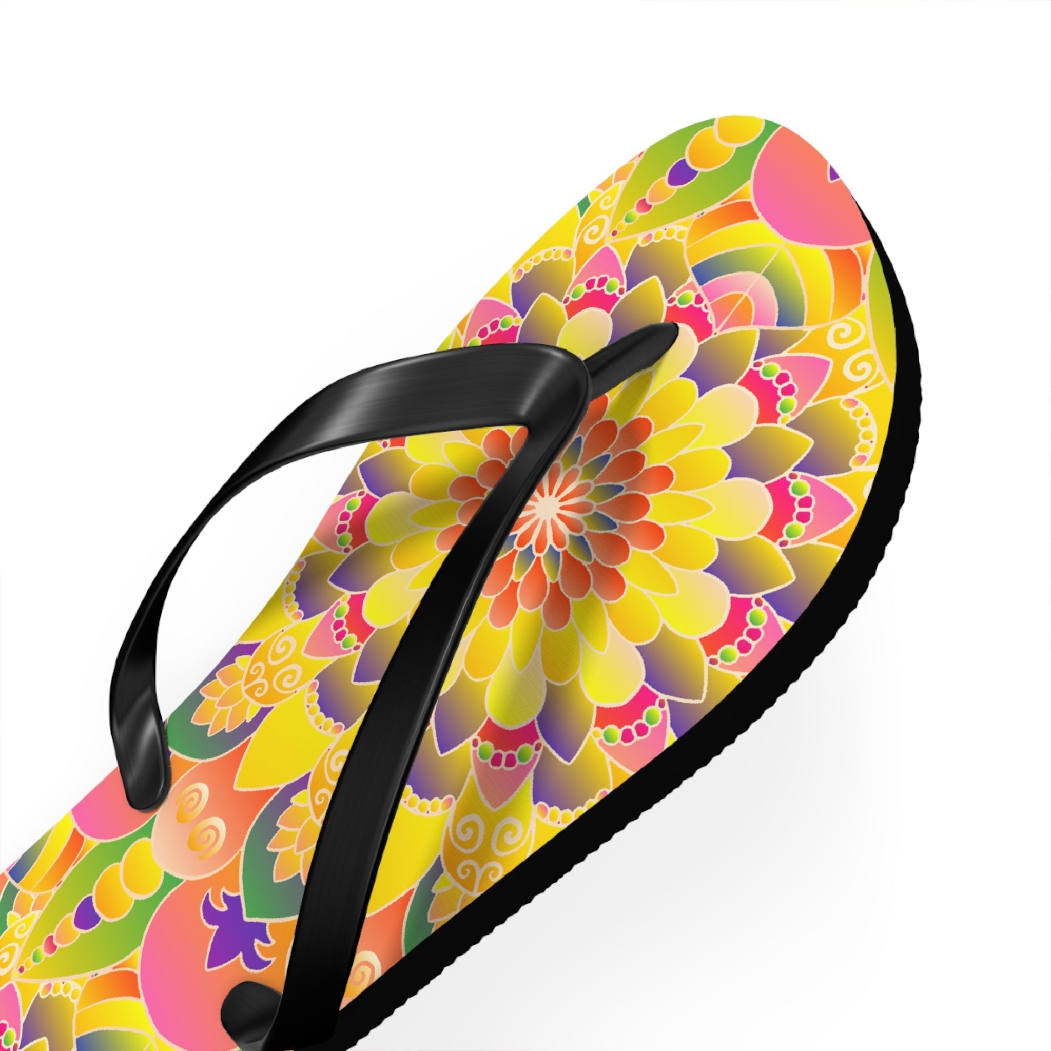 Vibrant Mandala Flip Flops - Colorful & Stylish Shoes - Blululi