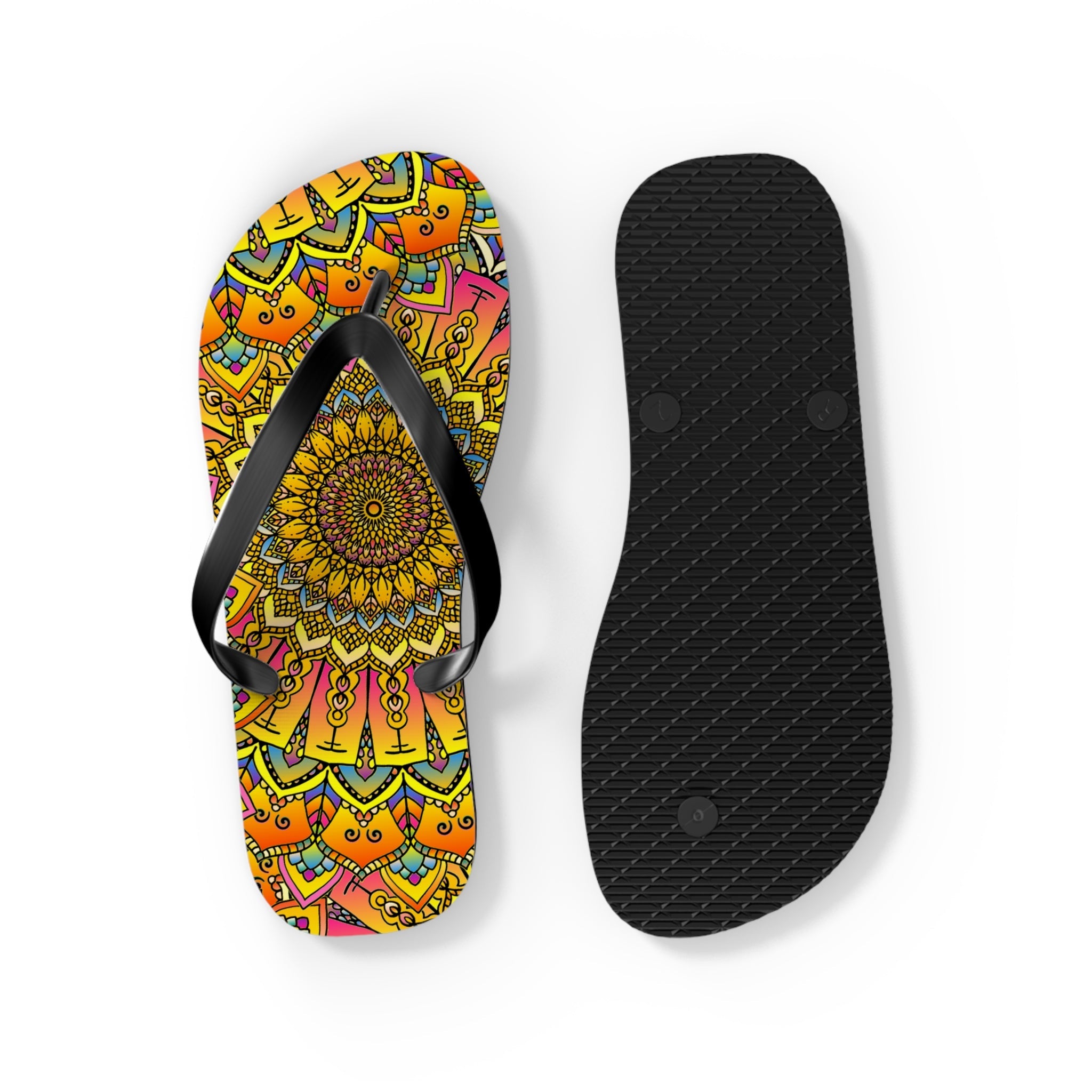 Vibrant Mandala Flip Flops - Colorful & Stylish Shoes - Blululi