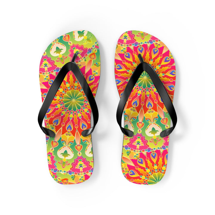 Vibrant Mandala Flip Flops - Colorful & Stylish Shoes - Blululi