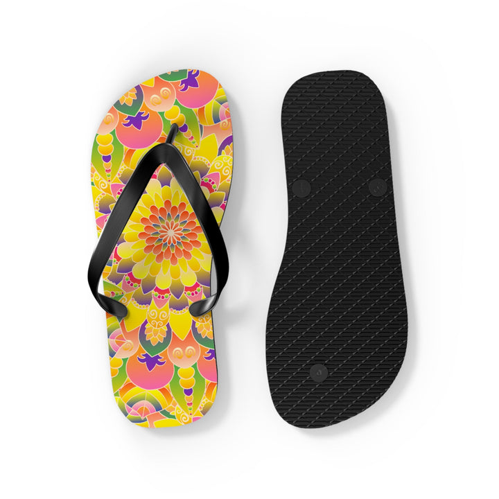 Vibrant Mandala Flip Flops - Colorful & Stylish Shoes - Blululi