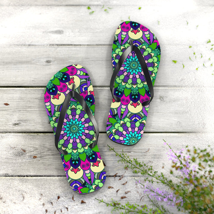 Vibrant Mandala Flip Flops - Colorful & Stylish Shoes - Blululi