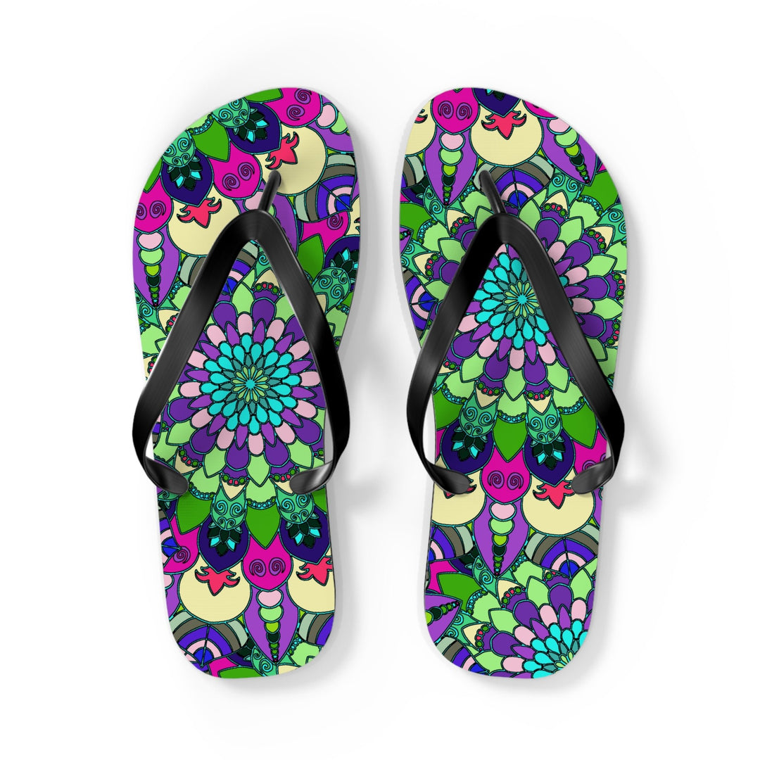 Vibrant Mandala Flip Flops - Colorful & Stylish Shoes - Blululi