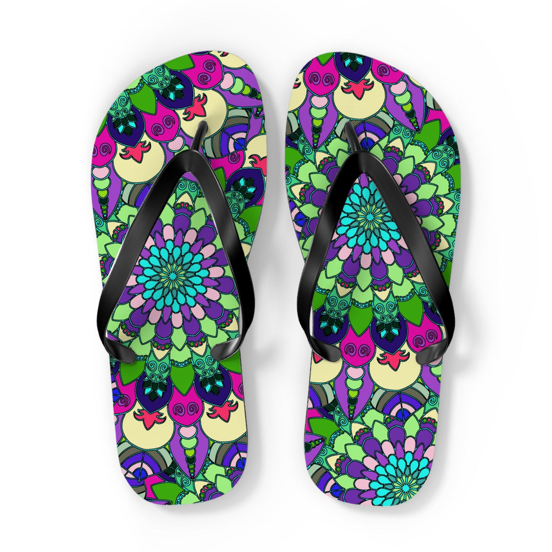 Vibrant Mandala Flip Flops - Colorful & Stylish Shoes - Blululi