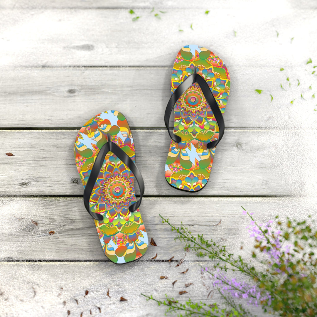 Vibrant Mandala Flip Flops - Colorful & Stylish Shoes - Blululi