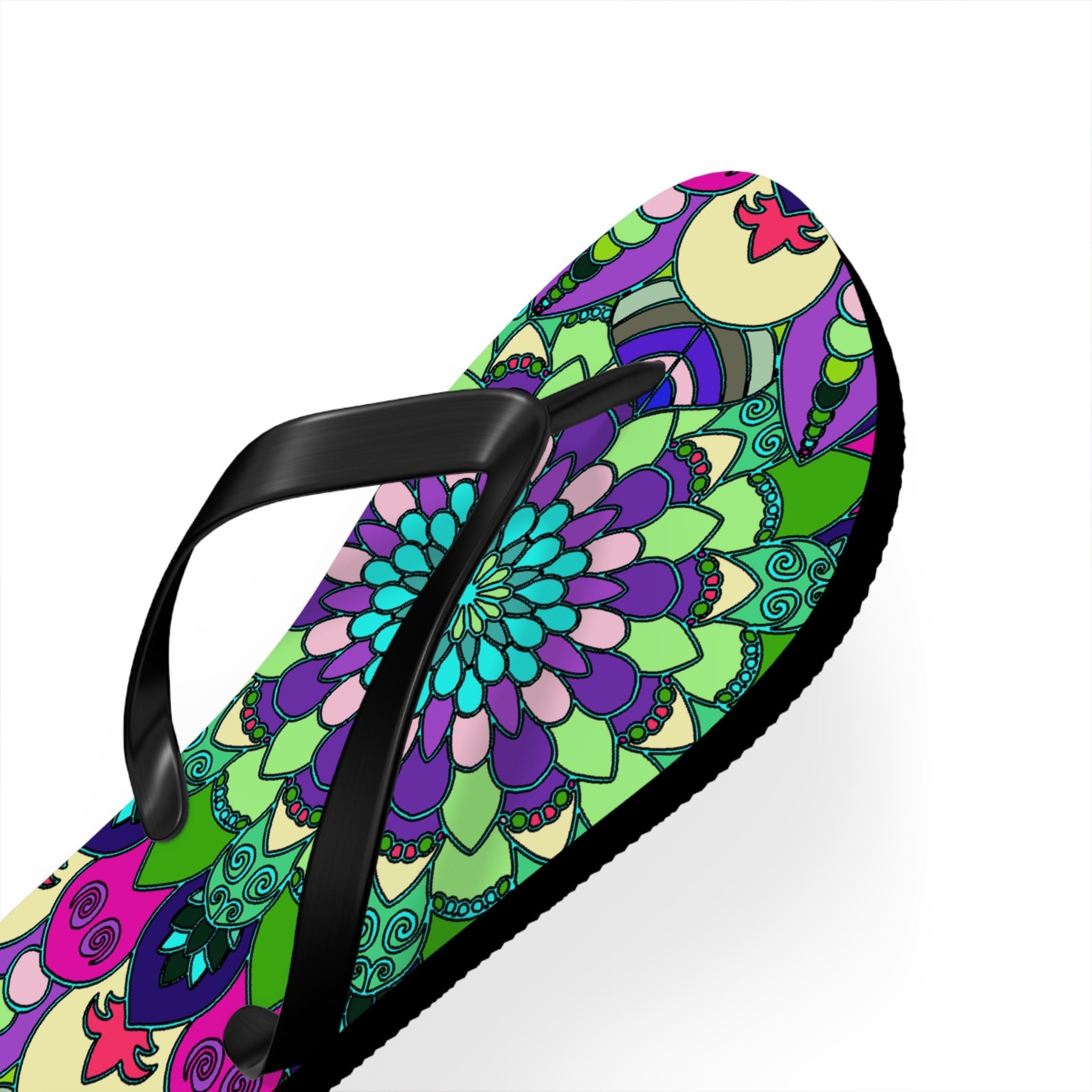 Vibrant Mandala Flip Flops - Colorful & Stylish Shoes - Blululi