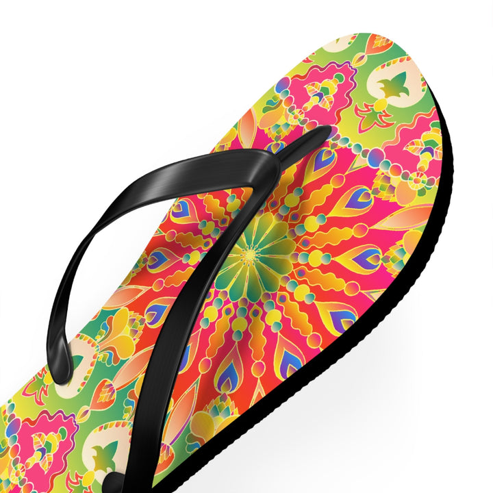 Vibrant Mandala Flip Flops - Colorful & Stylish Shoes - Blululi