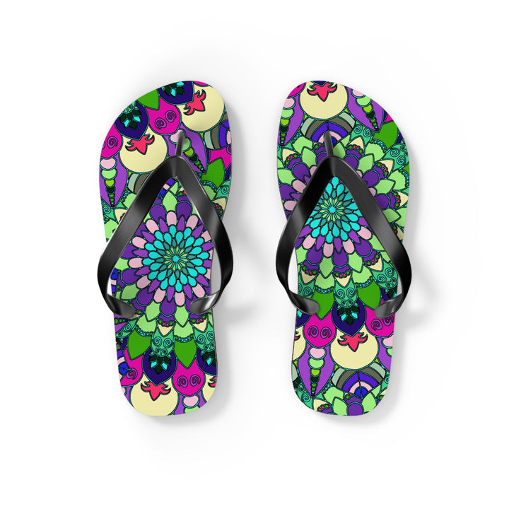 Vibrant Mandala Flip Flops - Colorful & Stylish Shoes - Blululi