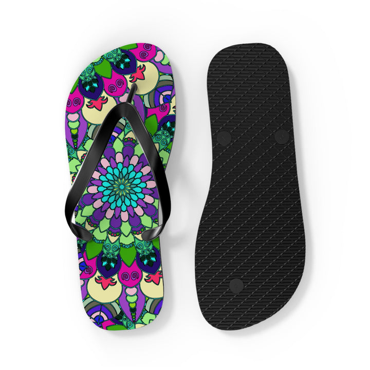 Vibrant Mandala Flip Flops - Colorful & Stylish Shoes - Blululi