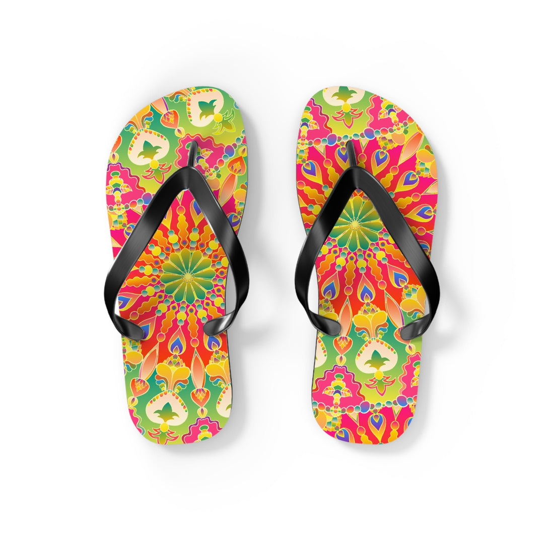 Vibrant Mandala Flip Flops - Colorful & Stylish Shoes - Blululi