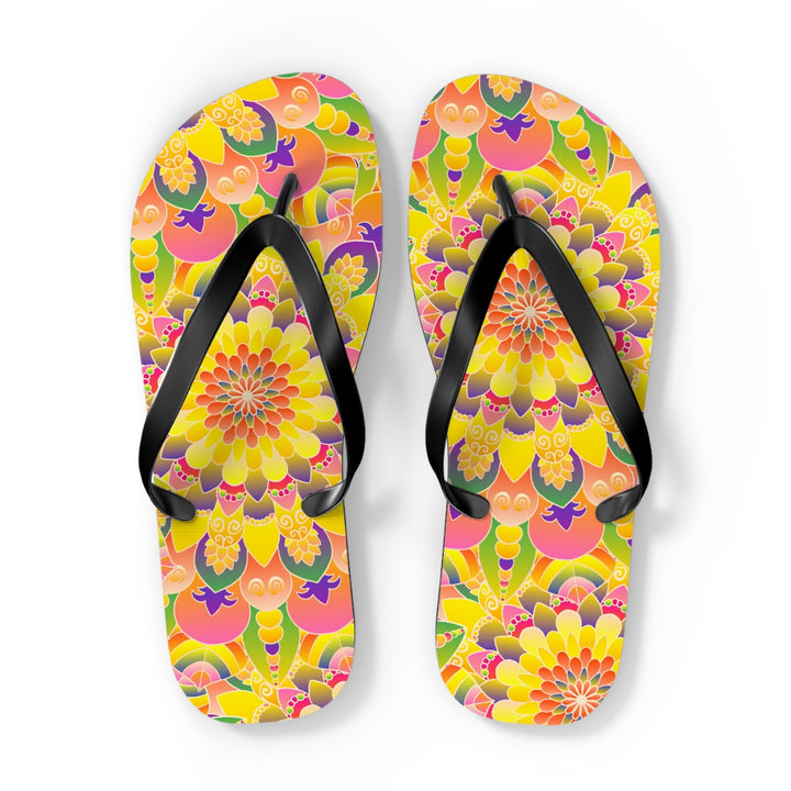 Vibrant Mandala Flip Flops - Colorful & Stylish Shoes - Blululi