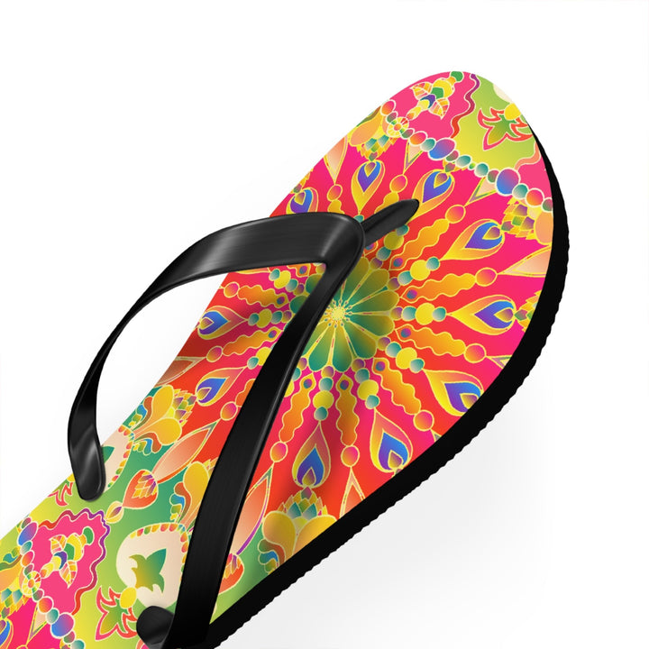 Vibrant Mandala Flip Flops - Colorful & Stylish Shoes - Blululi