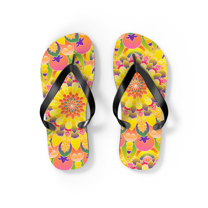 Vibrant Mandala Flip Flops - Colorful & Stylish Shoes - Blululi