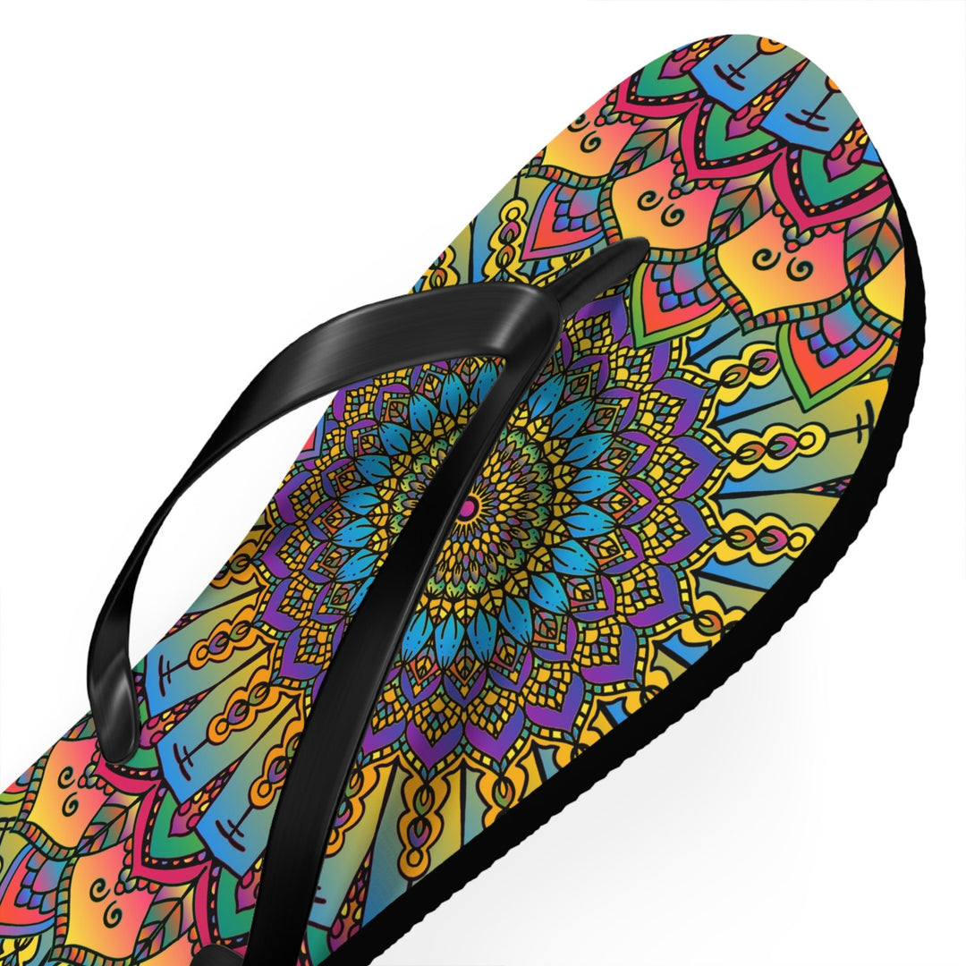 Vibrant Mandala Flip Flops - Colorful & Unique Shoes - Blululi