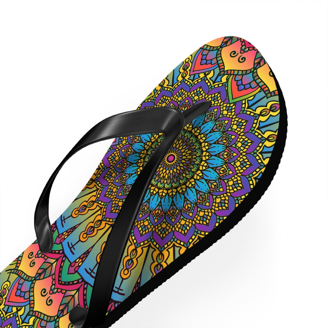 Vibrant Mandala Flip Flops - Colorful & Unique Shoes - Blululi