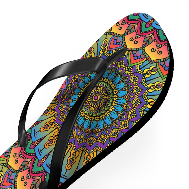 Vibrant Mandala Flip Flops - Colorful & Unique Shoes - Blululi