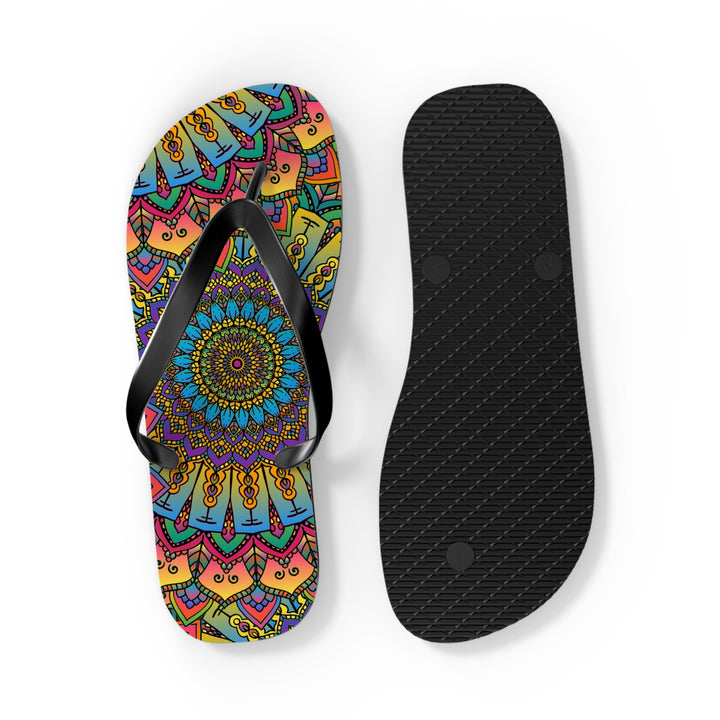 Vibrant Mandala Flip Flops - Colorful & Unique Shoes - Blululi