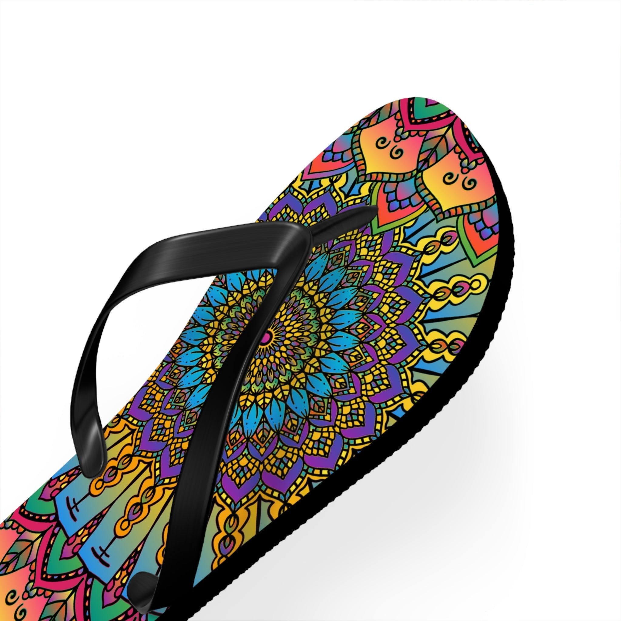 Vibrant Mandala Flip Flops - Colorful & Unique Shoes - Blululi