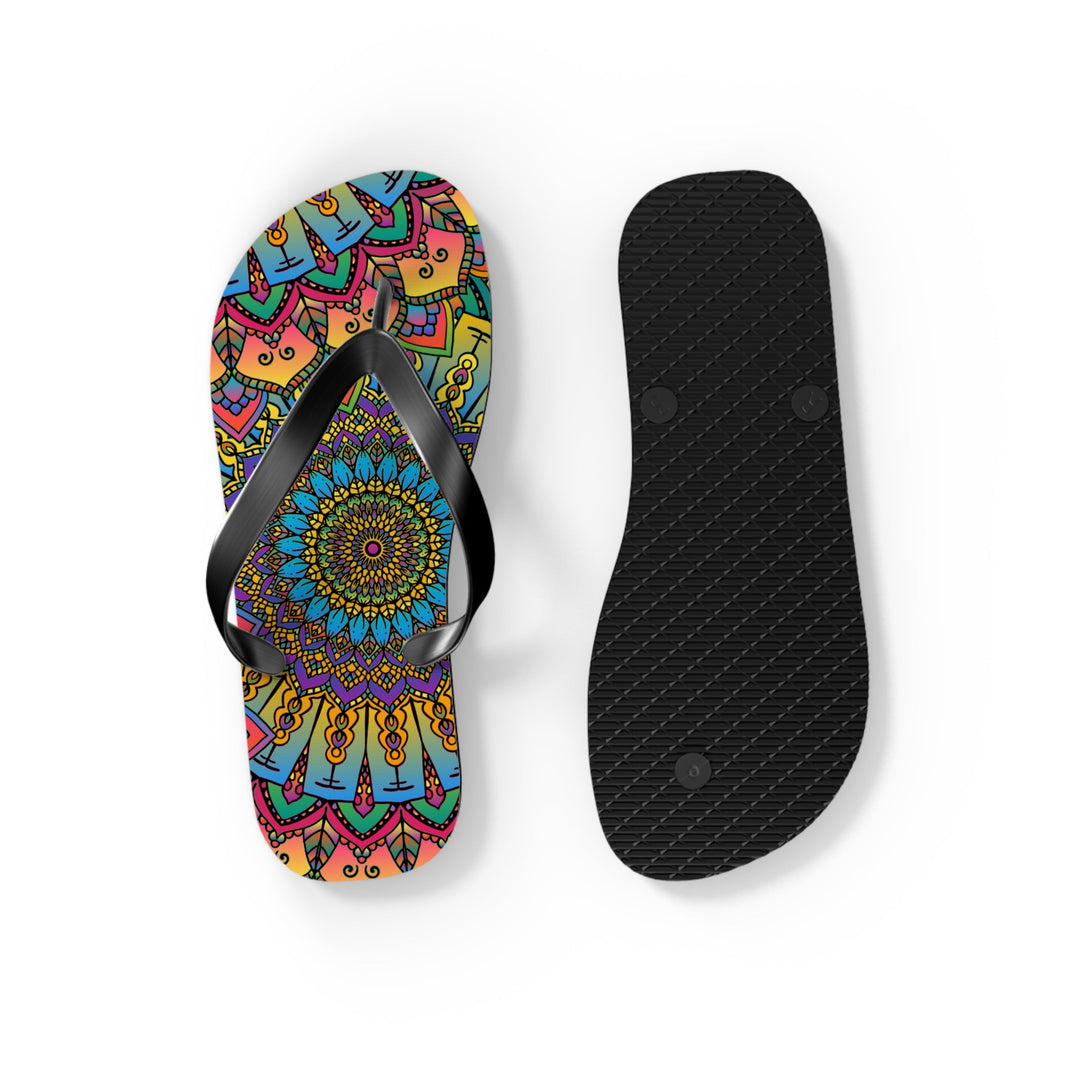 Vibrant Mandala Flip Flops - Colorful & Unique Shoes - Blululi