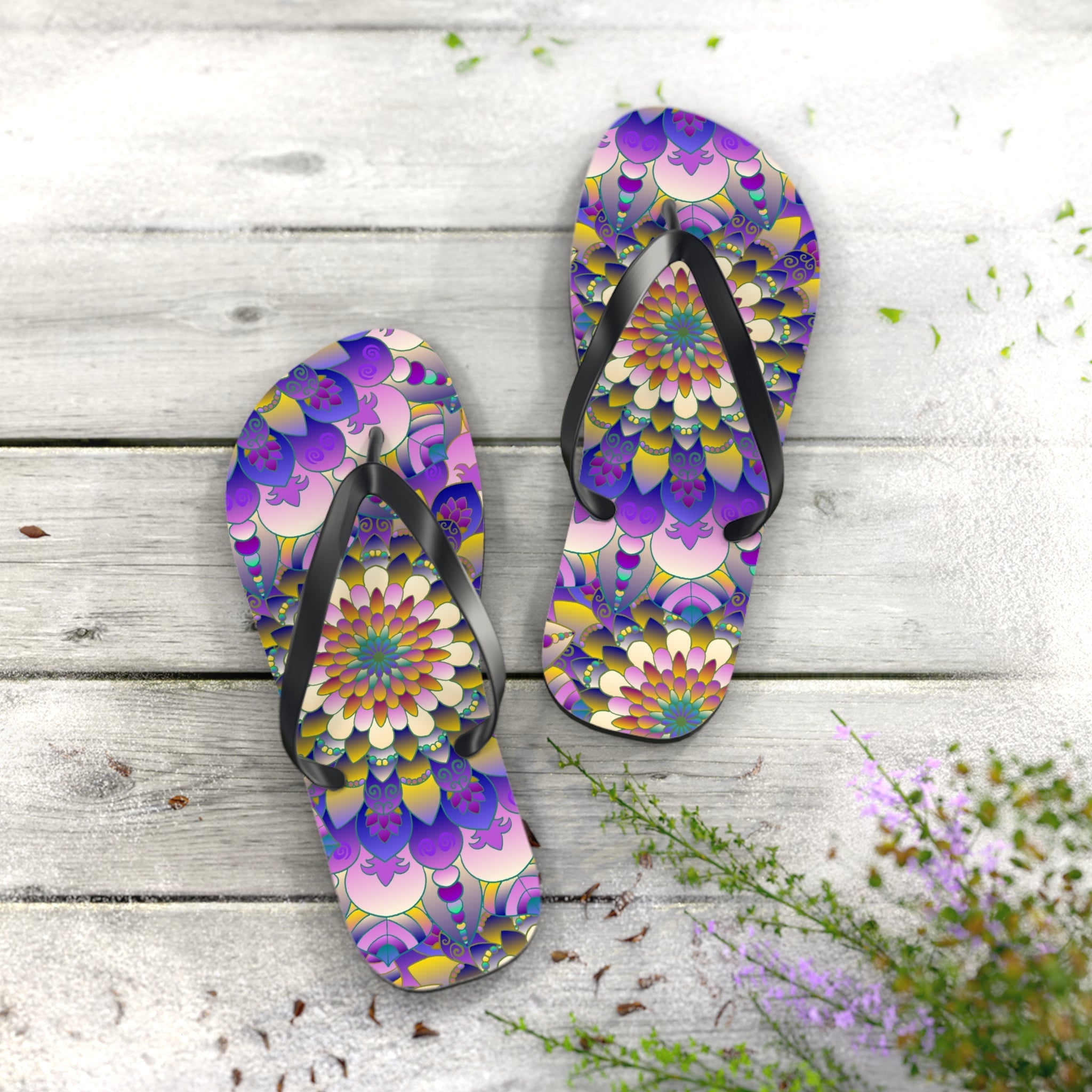 Vibrant Mandala Flip Flops - Comfort & Style Shoes - Blululi