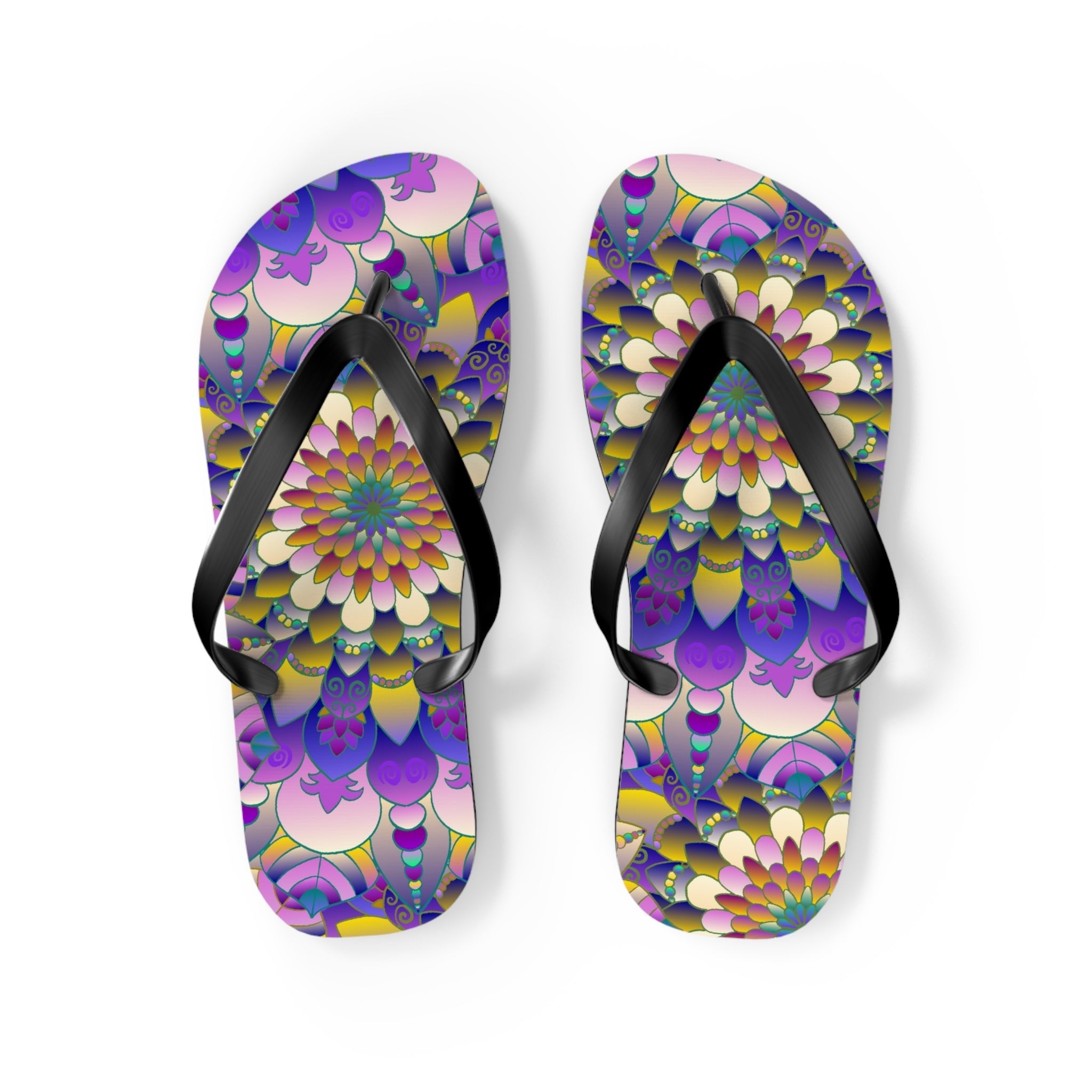 Vibrant Mandala Flip Flops - Comfort & Style Shoes - Blululi