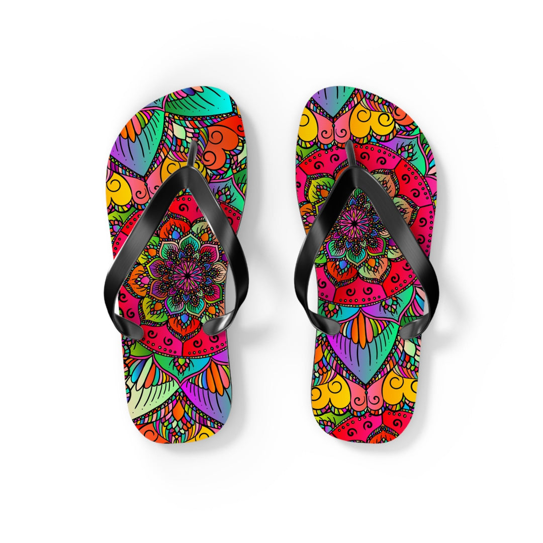 Vibrant Mandala Flip Flops - Comfort & Style Shoes - Blululi