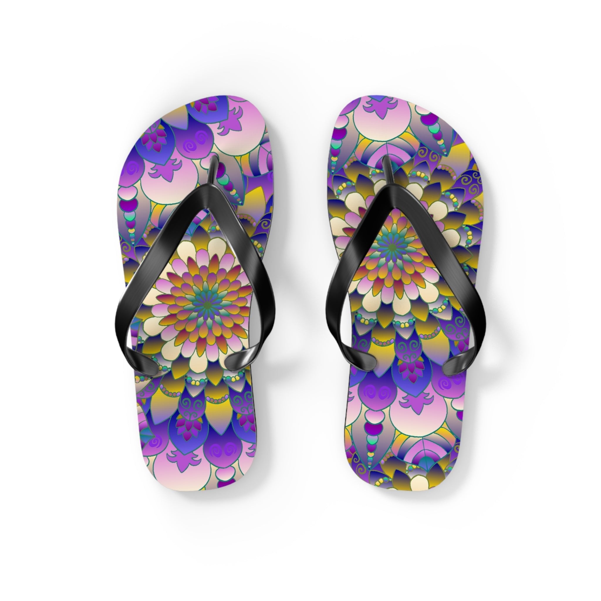 Vibrant Mandala Flip Flops - Comfort & Style Shoes - Blululi