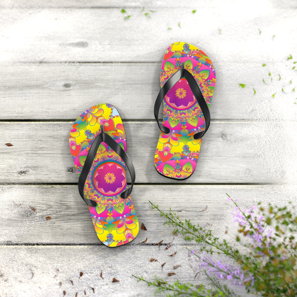 Vibrant Mandala Flip Flops - Comfort & Style Shoes - Blululi