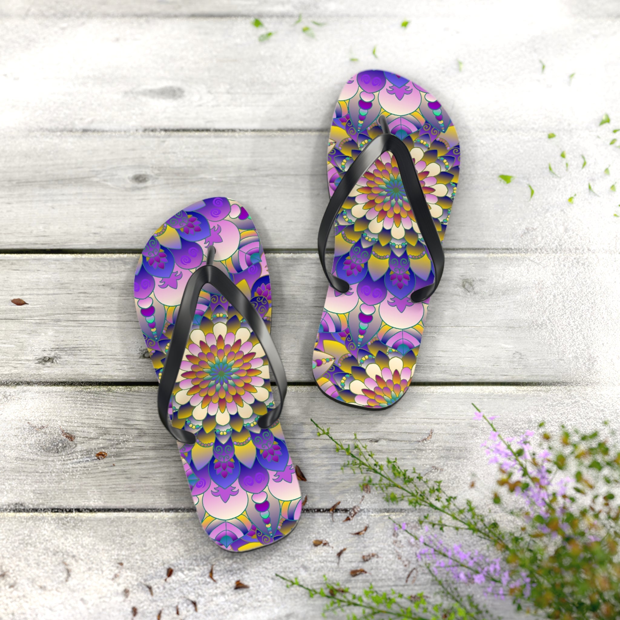 Vibrant Mandala Flip Flops - Comfort & Style Shoes - Blululi