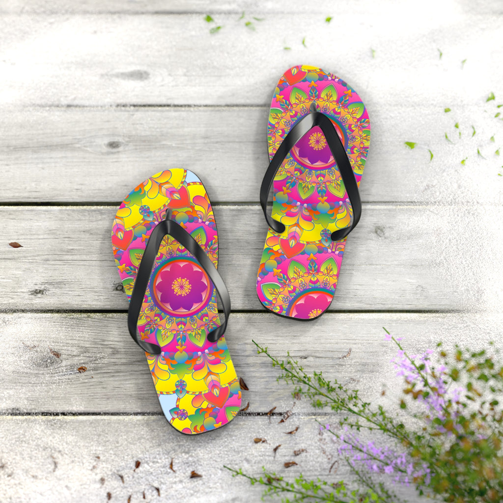 Vibrant Mandala Flip Flops - Comfort & Style Shoes - Blululi