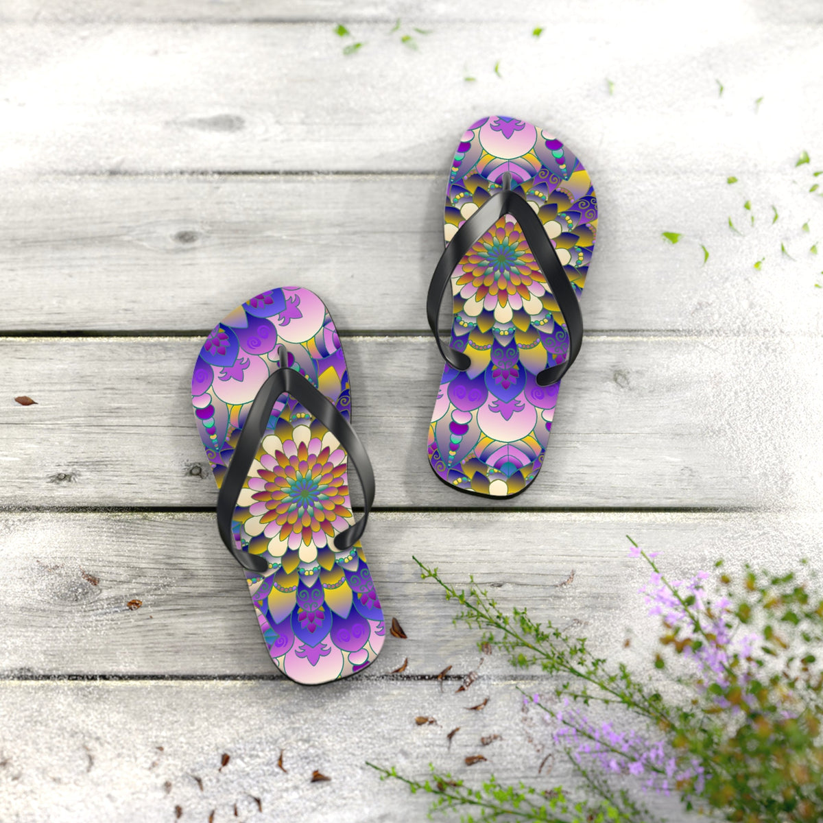 Vibrant Mandala Flip Flops - Comfort & Style Shoes - Blululi