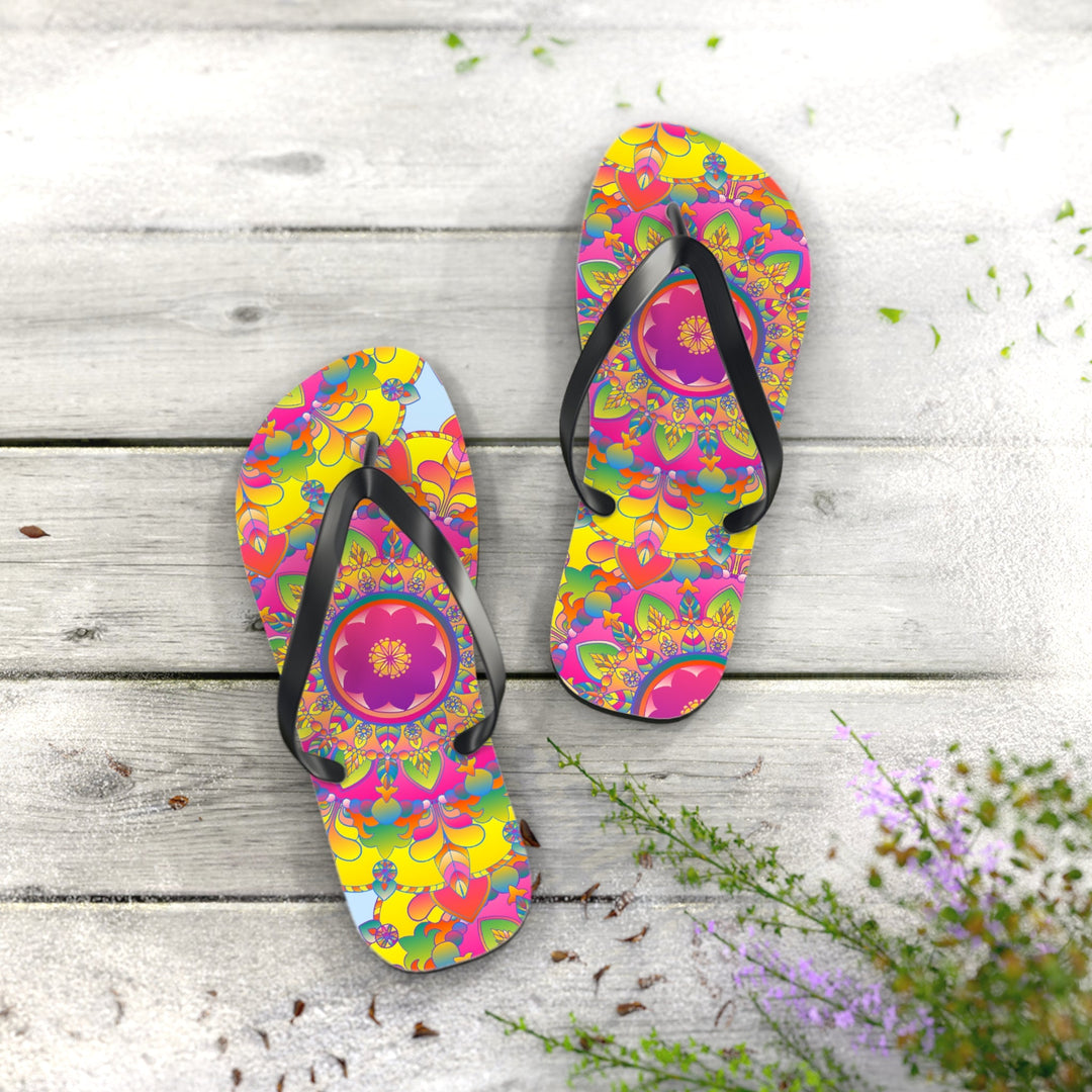 Vibrant Mandala Flip Flops - Comfort & Style Shoes - Blululi