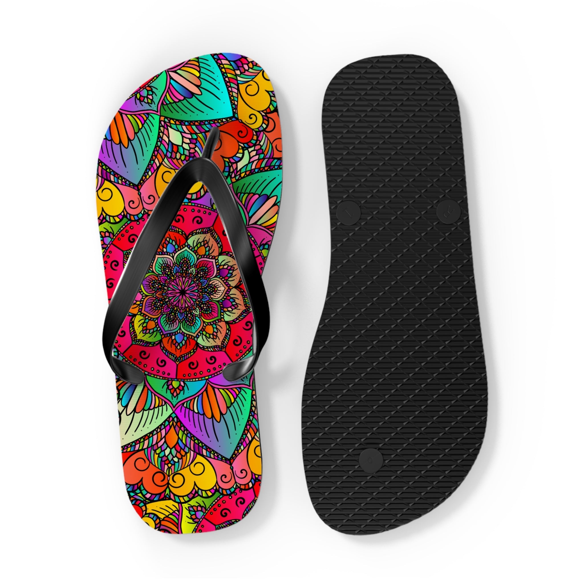 Vibrant Mandala Flip Flops - Comfort & Style Shoes - Blululi