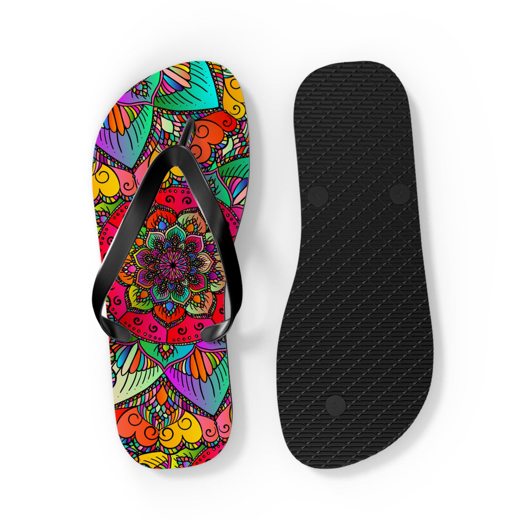 Vibrant Mandala Flip Flops - Comfort & Style Shoes - Blululi