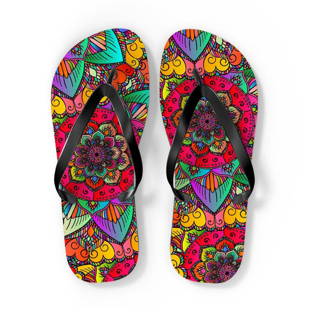 Vibrant Mandala Flip Flops - Comfort & Style Shoes - Blululi