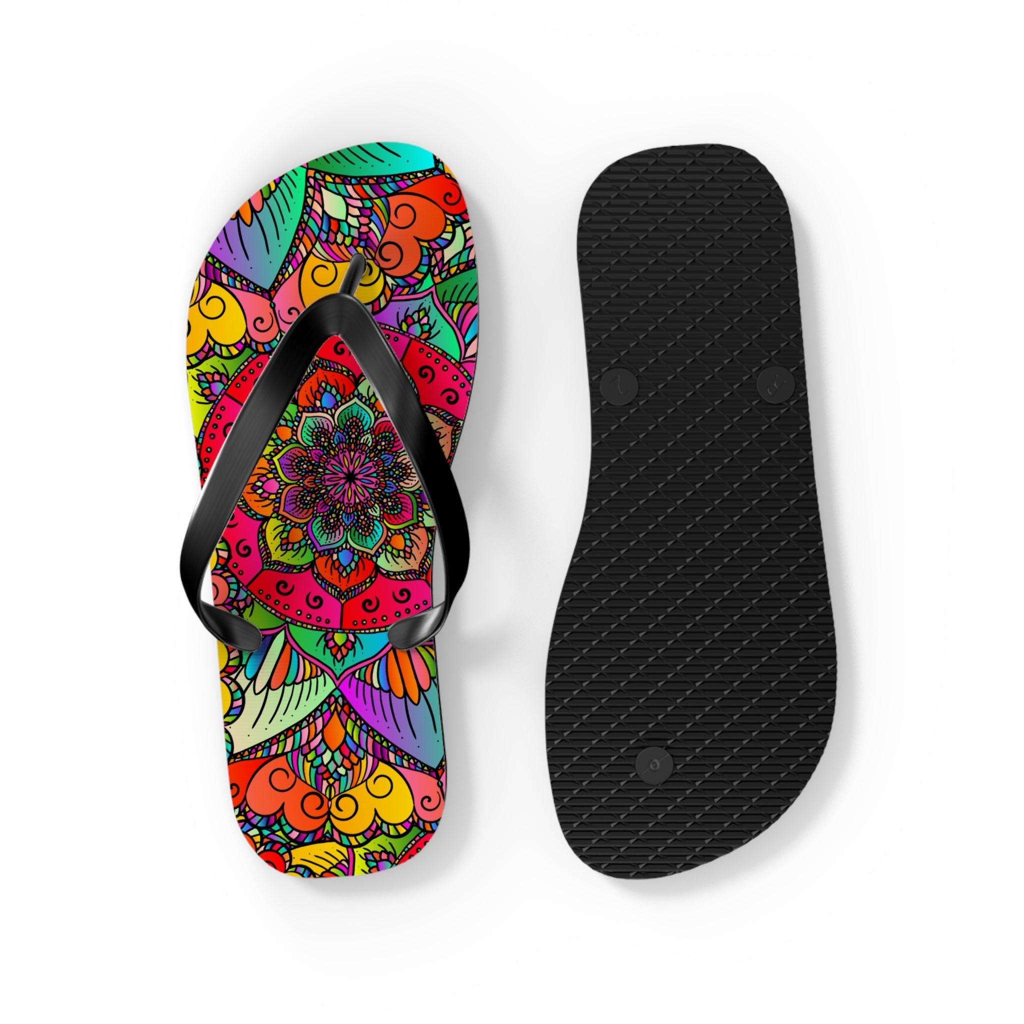 Vibrant Mandala Flip Flops - Comfort & Style Shoes - Blululi