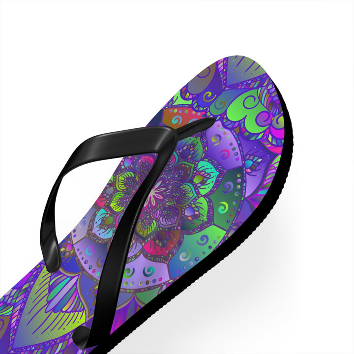 Vibrant Mandala Flip Flops - Peace & Harmony Shoes - Blululi