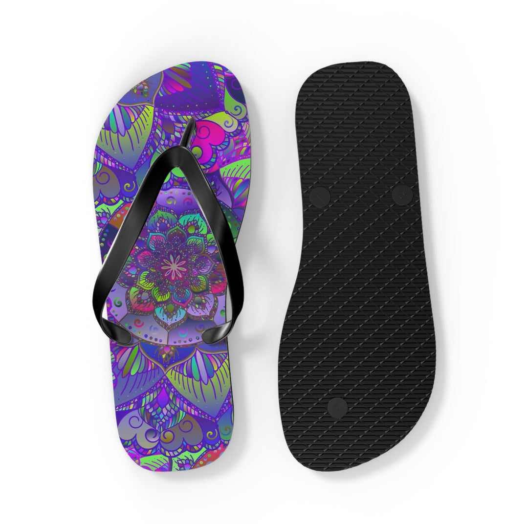 Vibrant Mandala Flip Flops - Peace & Harmony Shoes - Blululi