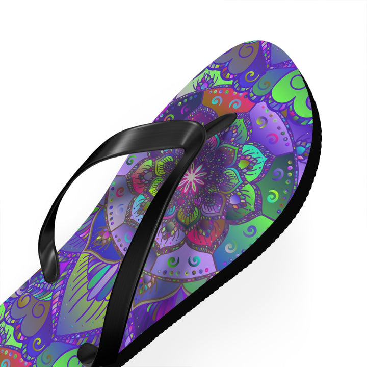 Vibrant Mandala Flip Flops - Peace & Harmony Shoes - Blululi