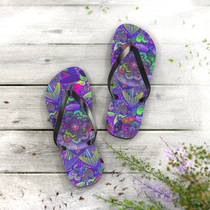 Vibrant Mandala Flip Flops - Peace & Harmony Shoes - Blululi